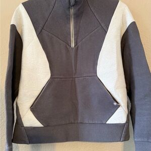 Figs Gray and White Zip-Up Jacket